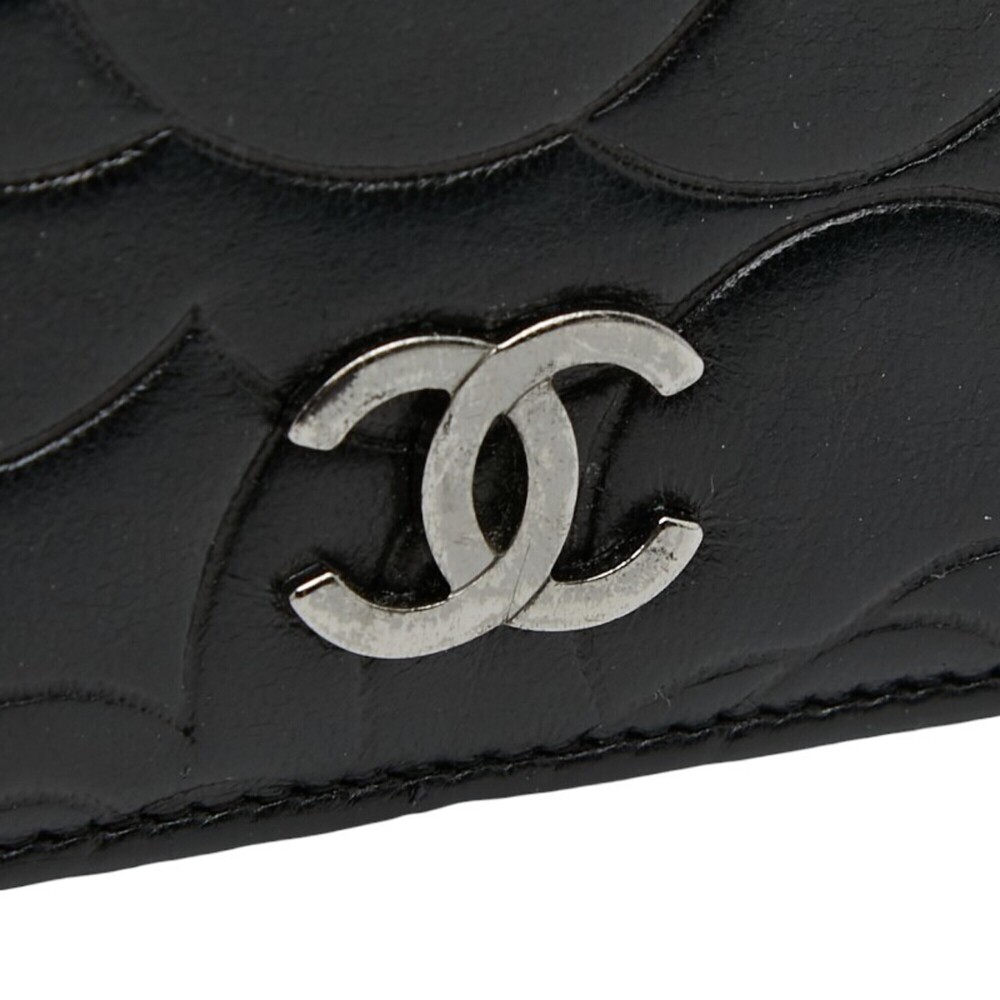 CHANEL Black Lambskin Leather Logo Wallet - Picture 8 of 11